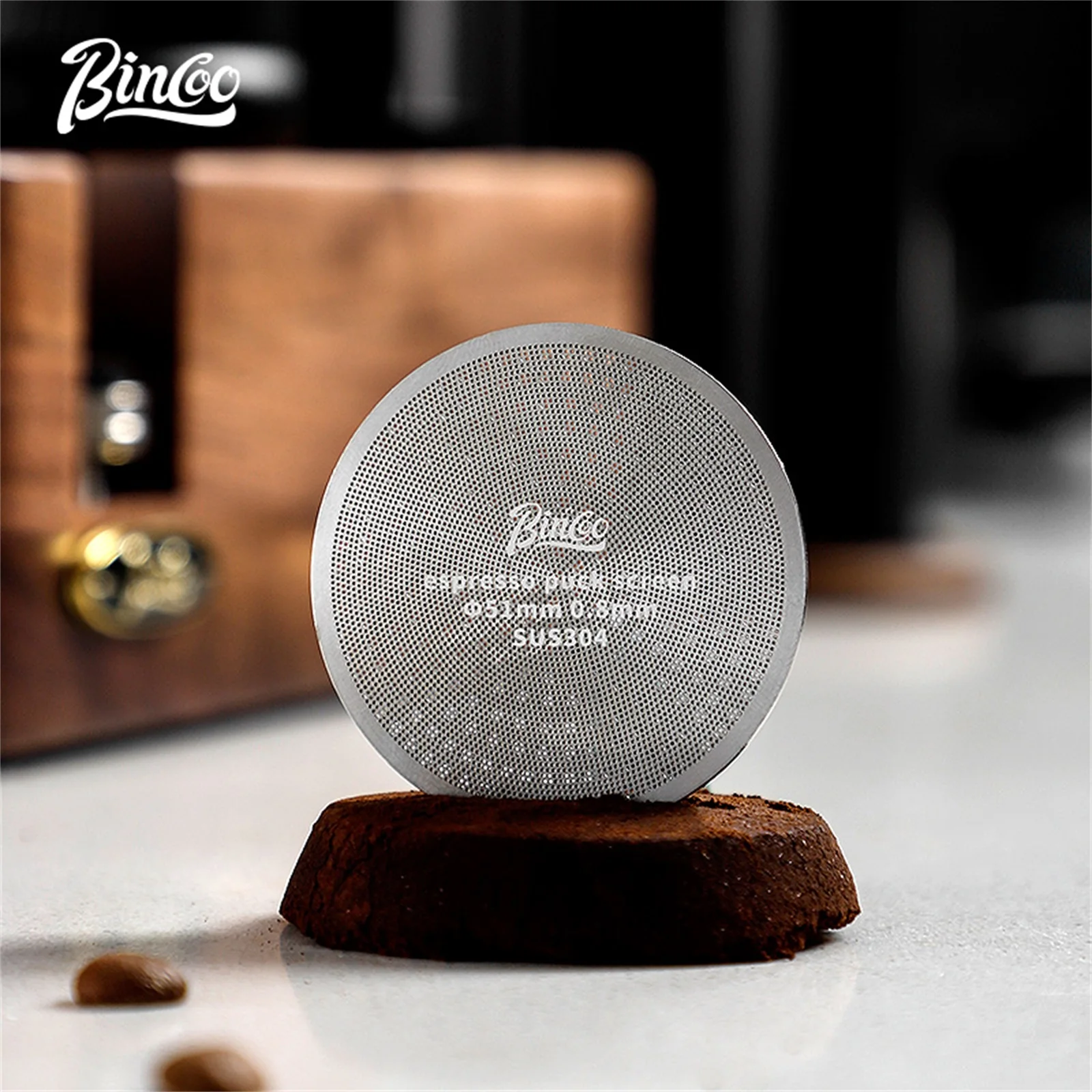Bincoo-Stainless Steel Espresso Extraction Filter, Secondary Water Separation Net, Espresso Machine Handle, Powder Bowl