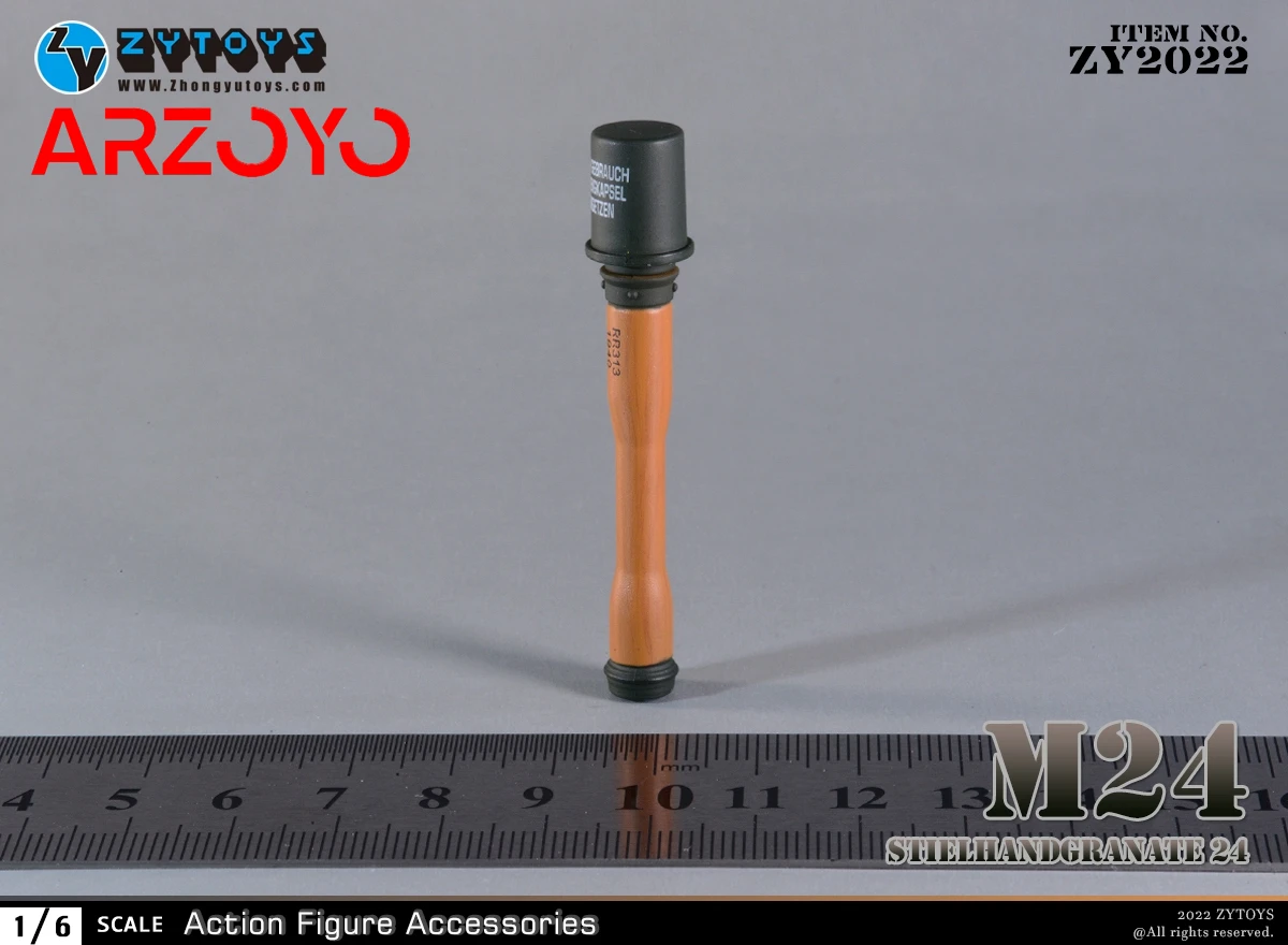 ZYTOYS ZY2022 1/6 6pcs German Army M24 Handle Grenade Model Scene Accessories Props Fit 12'' Soldier Action Figure Body Dolls