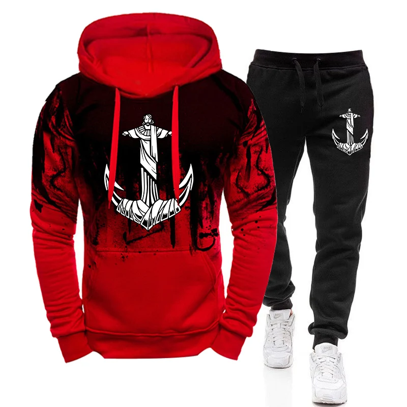 Man Hoodie Sports Suits Fashion Tracksuit Men Sports Pants and Sportswear 2024 Sets for Men Two Piece Daily Sweatsuit Sweatshirt