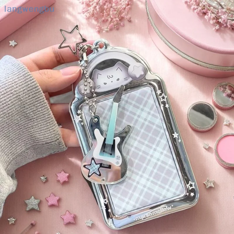 NewKawaii 3 Inch Photocard Holder Bag Pendant Photo Frame Picture Display Stand Card Holder Student Keychain For Bag