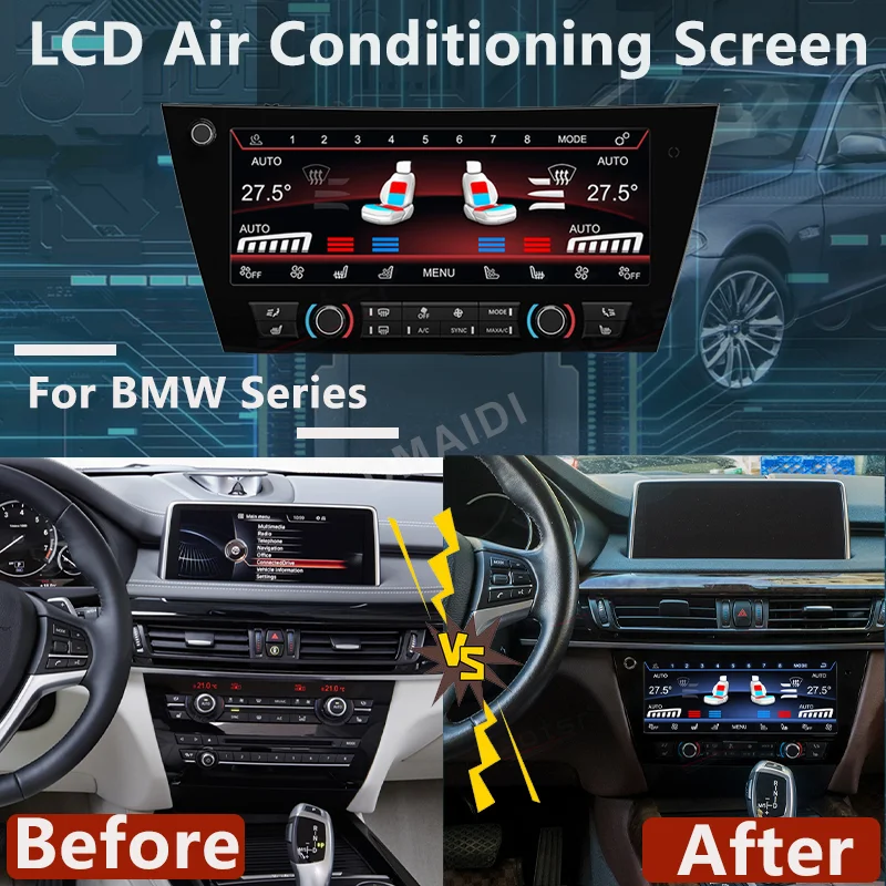 LCD Air Conditioning Screen Voice AC Panel Display Touch Control For BMW X5 F15 X6 F16 2014-2019