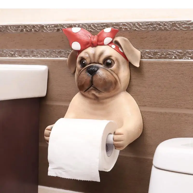 

Cartoon Removable Tissue Case Creativity Dog animal shape Resin Tissue Paper towel tube Seat 3D paper towel dispenser