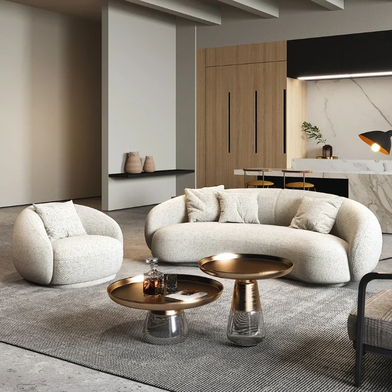 

Fabric Sofa Modern Light Luxury Small Apartment Japanese Style Net Red Sofa Minimalist Arc