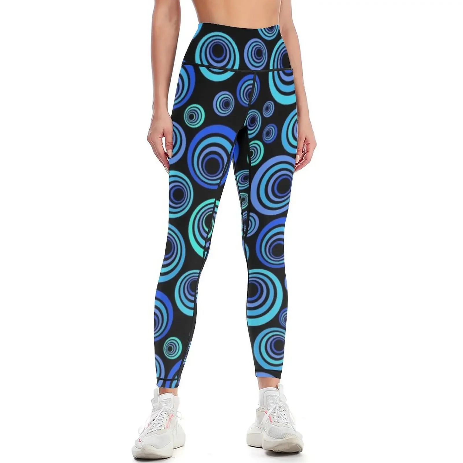 

Retro in Pretty Blue Leggings active wear Legging sport Women's trousers Women's sports pants Womens Leggings