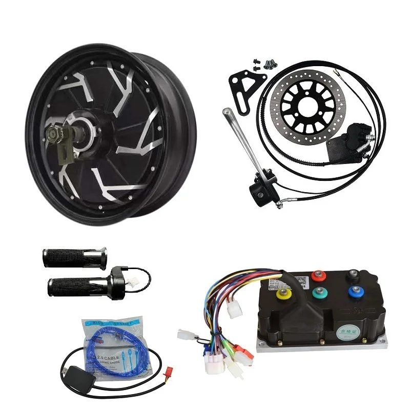 

QS MOTOR 12inch 3000W 40H V4 Hub Motor Conversion Kits Max. Speed 80-100kph for Electric Motorcycle Scooter