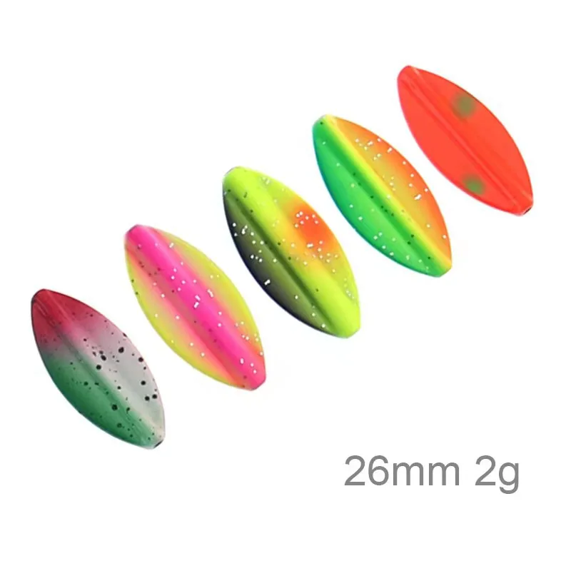 Metal Fishing Spoon 2g 26mm Inline Spoon UV Colors Trout Fishing Lures Slow Wobbling Freshwater Aritifical Spinner Bait