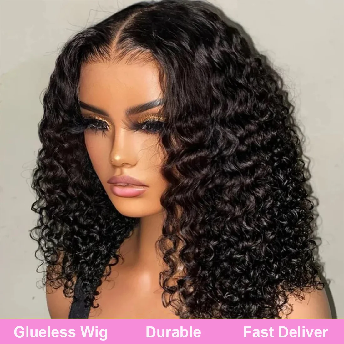 Glueless Short Curly Bob Wigs Human Hair Wear And Go 4x4 Lace Closure Wigs 13x4 Lace Frontal Human Hair Preplucked Hair