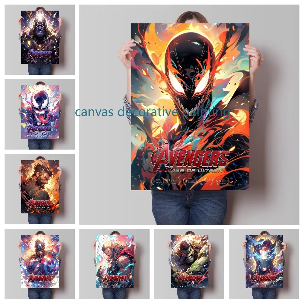 MINISO Marvel Superheroes Avengers Living Room Bedroom Mural Home Decor Canvas Painting Printing HD Posters Wall Children's Gift