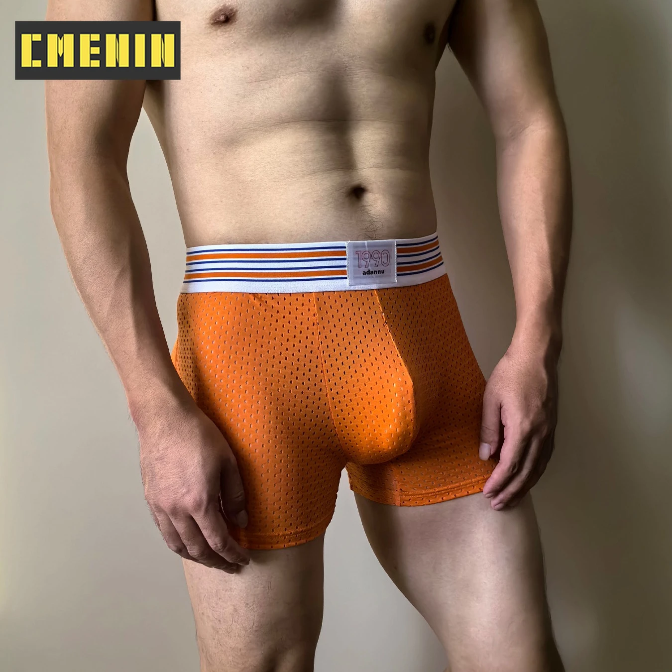 

1 шт., сексуальные мужские боксеры с подкладкой на бедрах, хлопковое мужское нижнее белье, мужские трусы с дышащей сеткой, бикини для геев, мужские трусы, плавки