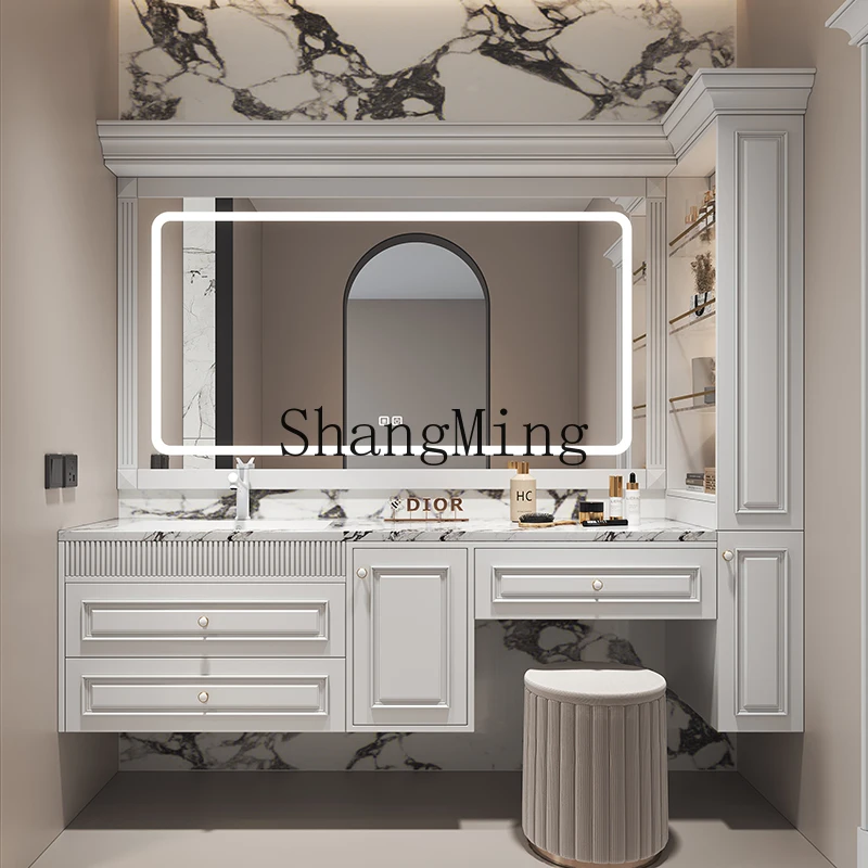 

SM New Vanity Bathroom Cabinet Set with Sintered Stone Washbasin Sink and Basin Cabinet
