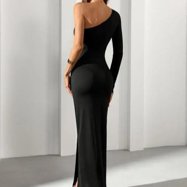 

New Women's Color Split Hem Single oulder Dr R 49637 Cross-Border Sle Casual Sportswear ort Sve T-irt