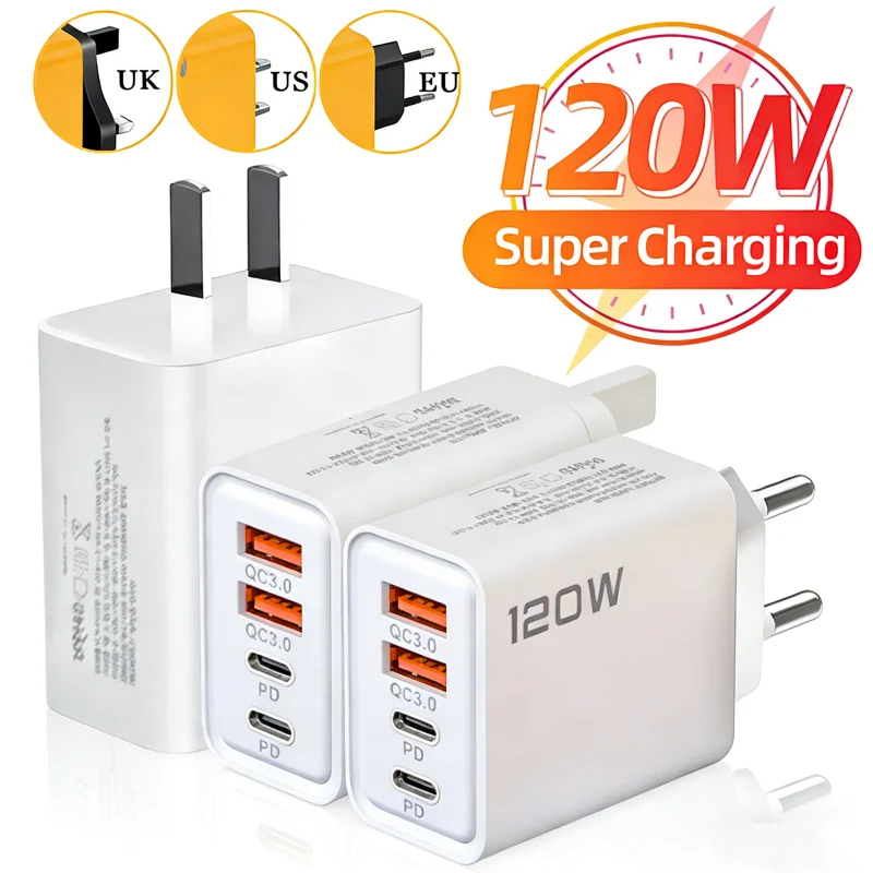 4 Port 120W Fast Us…