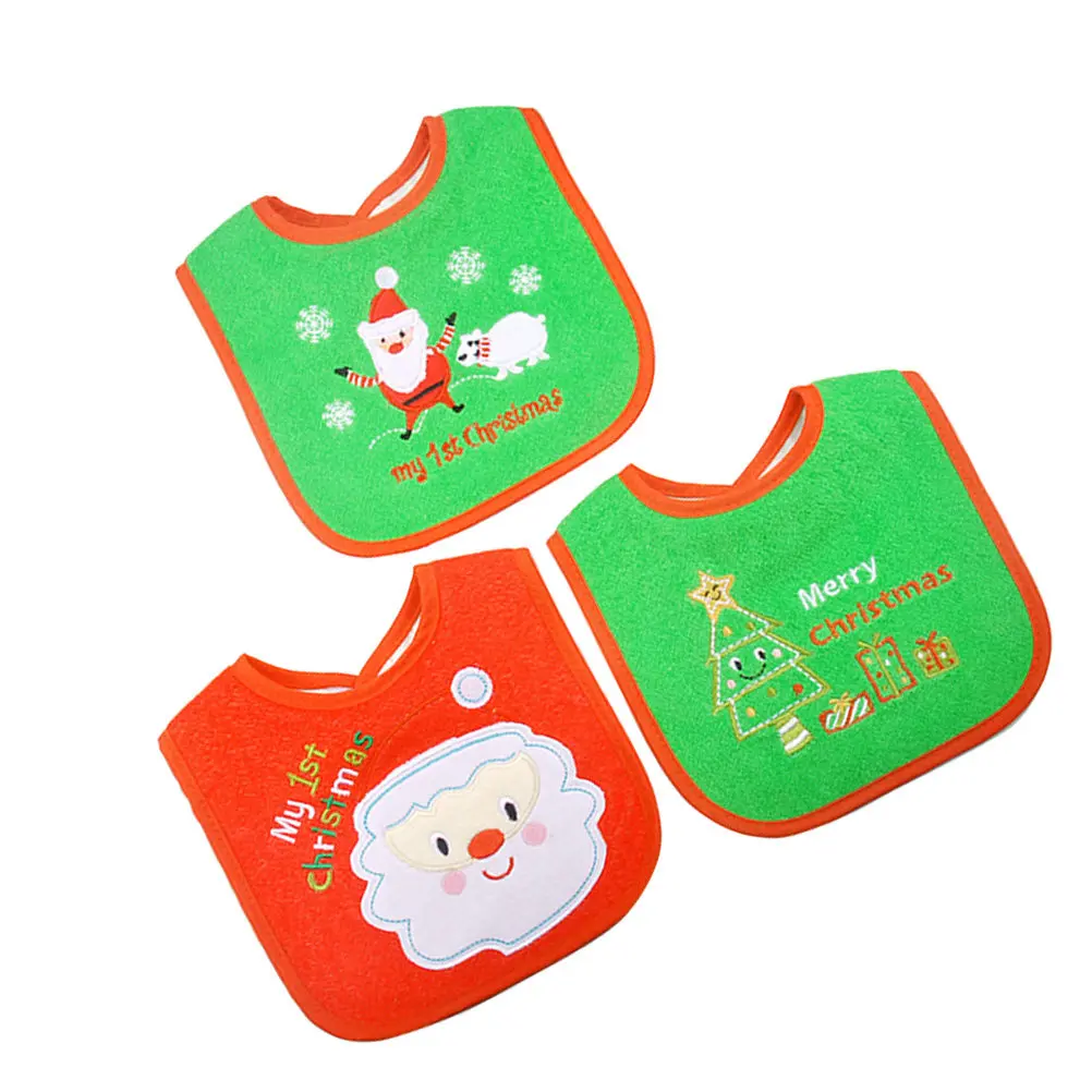 3pcs Christmas Baby Bibs for Infants – Soft, Comfortable & Easy-Clean Saliva Towels for Feeding and Lunch