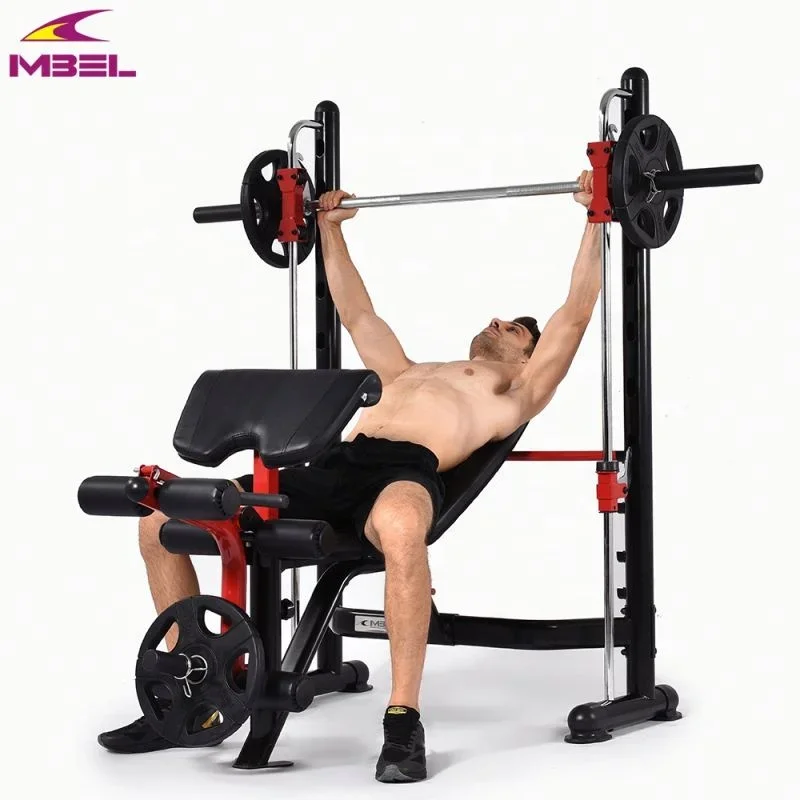 Adjustable Multifunction Weight Bench With Weights And Bar Set Dumbbell Press Home Gym Free Weight Equipment Squat Rack