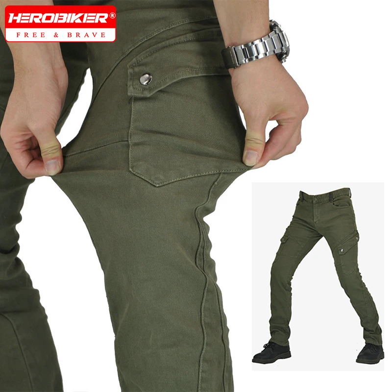 

Retro Slim-fit Pants Motorcycle Jeans Men's Outdoor Motorcycle Riding Pants Anti-drop Moto Motocross Racing Road Rider Jeans