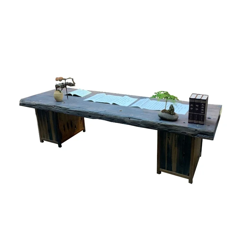 Wabi Sandy Wind Log Large Board Table Old Boat Wood Tea Typhoon Huagu Single Board Dining