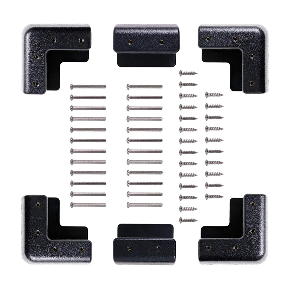 

Black Mounting Brackets Aesthetic Design Easy Glue Installation Includes 48 Screws Wind Deflector Function Includes 6 Brackets