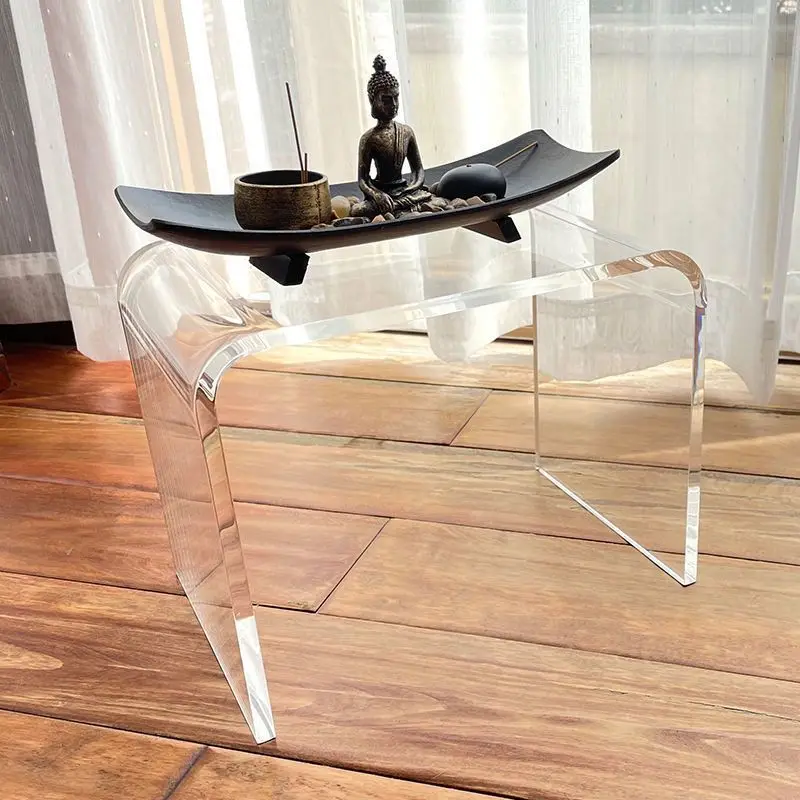 Acrylic stool, packaged and easily transparent, shoe changing stool, household low stool, makeup stool manufacturer