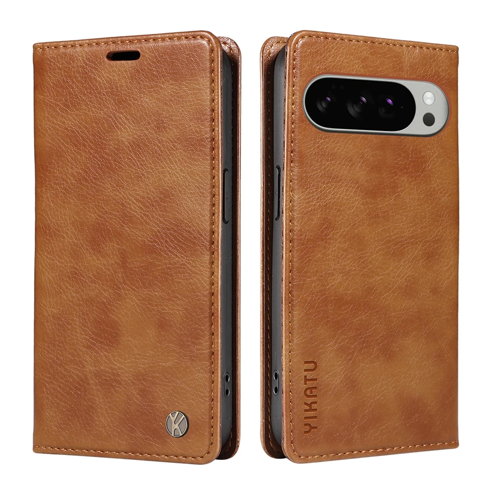 Custodia a portafoglio in pelle magnetica per Google Pixel 10 9 9A 8 8A 7 7A 6 6A Pro XL 5G Ultra Silm antiurto |   Stria di litchi premium