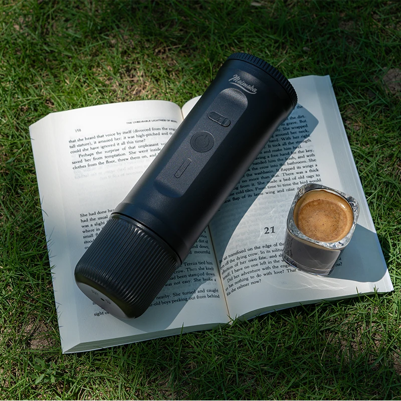 MEIMOKA Battery-Powered Automatic Coffee Machine for Outdoor Household Car Use Portable Design Compatible Ground Coffee