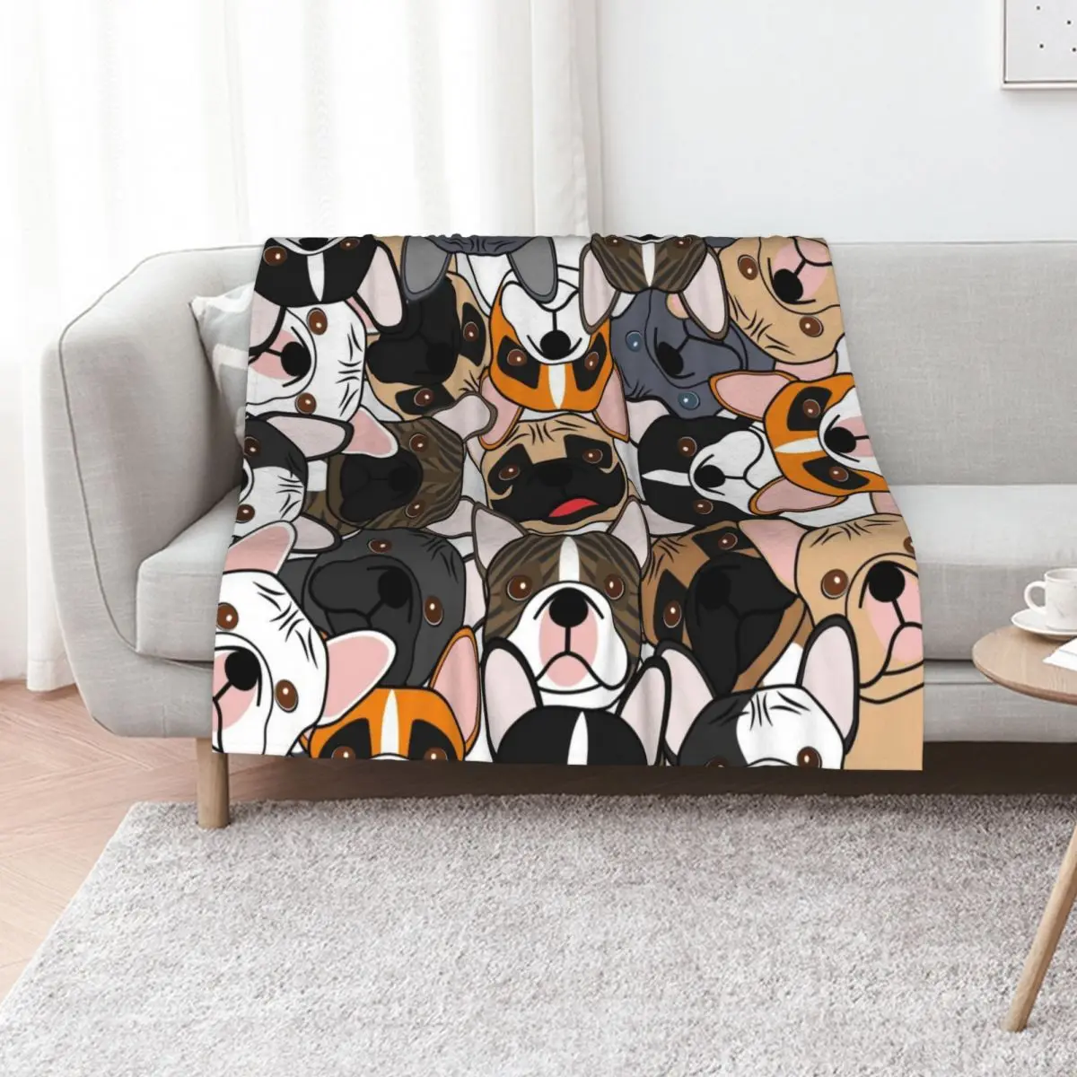

Frenchie Squad Throw Blanket Decorative Throw Decoratives Sofas Kid'S Blankets