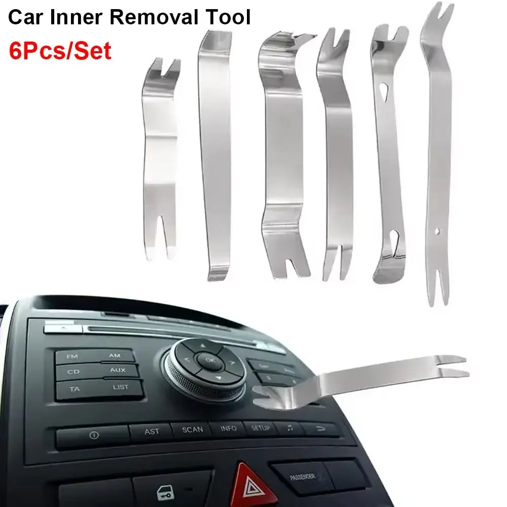 

6 шт./компл. DVD стерео ремонт инструмент для внутреннего удаления автомобиля из нержавеющей стали с холщовой сумкой набор инструментов для разборки