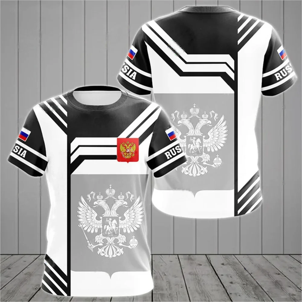 NONE Russia Flag T-Shirt Black/M 3