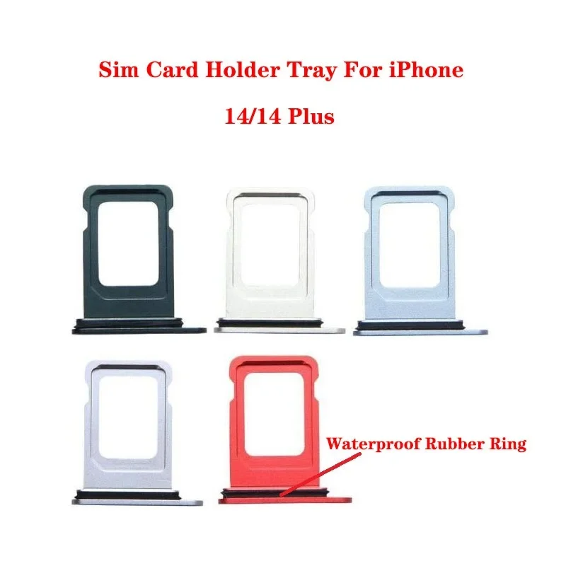 For iPhone 14 14plus single dual SIM card socket holder slot reader adapter with waterproof rubber ring