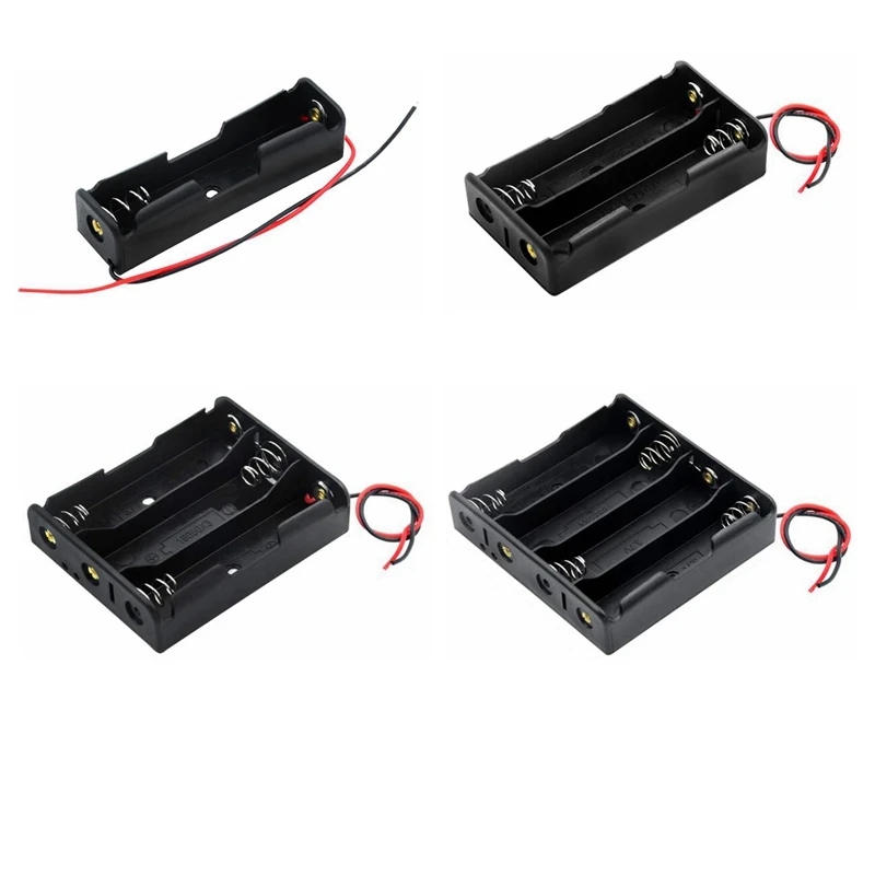 5Pcs 1 2 3 4Slot 18650 3.7v Persistence rechargeable battery box 18650 Batteries Clip Holder Container with Wire Lead