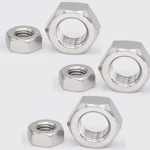 10Pieces M7 1mm Pitch 304 Stainless Steel A2-70 Nut