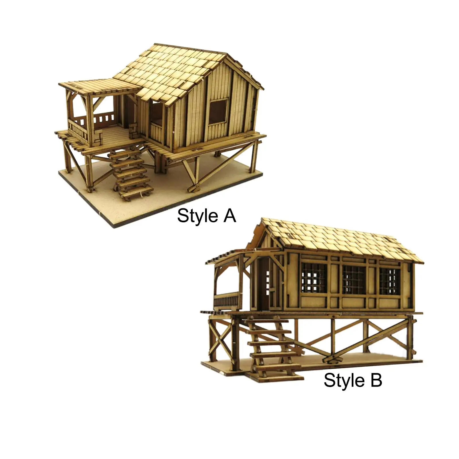 3D Houten Puzzel 1/72 Houten Cabine voor Layout Micro Landschap Zandtafel