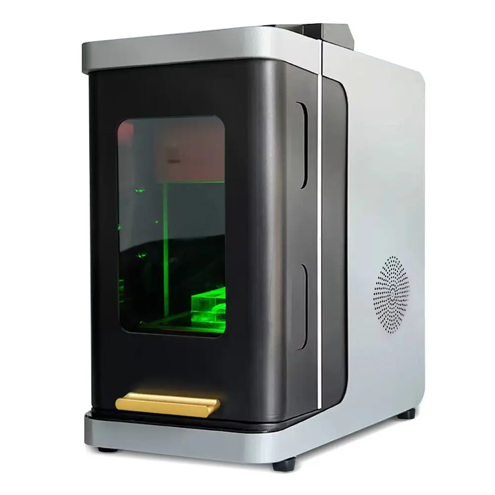Mini 3D Crystal Glass Laser Engraving Machine with Water Cooling Support DXF AI BMP Formats Professional Internal Engraver