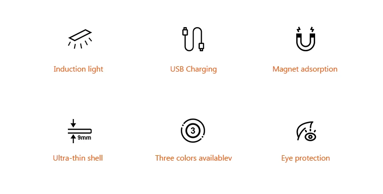 USB Rechargeable Bar Light Hand Sweep Sensor/PIR Motion Induction Kitchen Stair Hallway Night Lighting 20cm/40cm Magnetic Mount