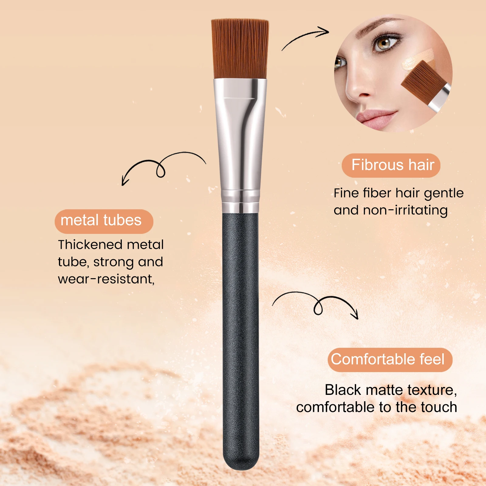 1pc Ultra Dünne Foundation Pinsel Leichte Dünne Gesicht Kontur Pinsel Flache Kontur Pinsel Blending Foundation Creme Make-Up Pinsel