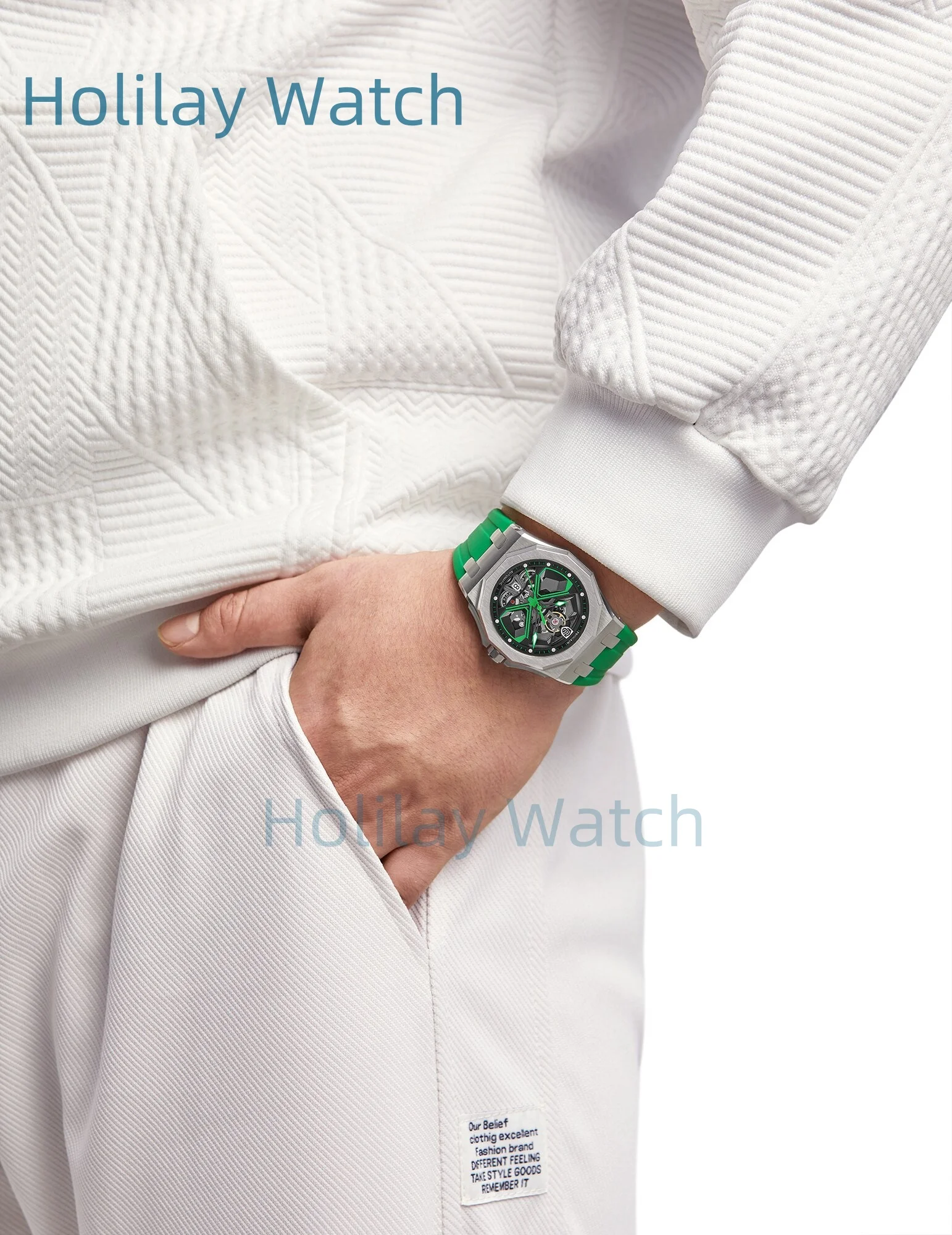 Orologio da uomo scavato Orologio meccanico automatico Cinturino in caucciù Orologio NH35 Orologi in vetro zaffiro impermeabili 10ATM