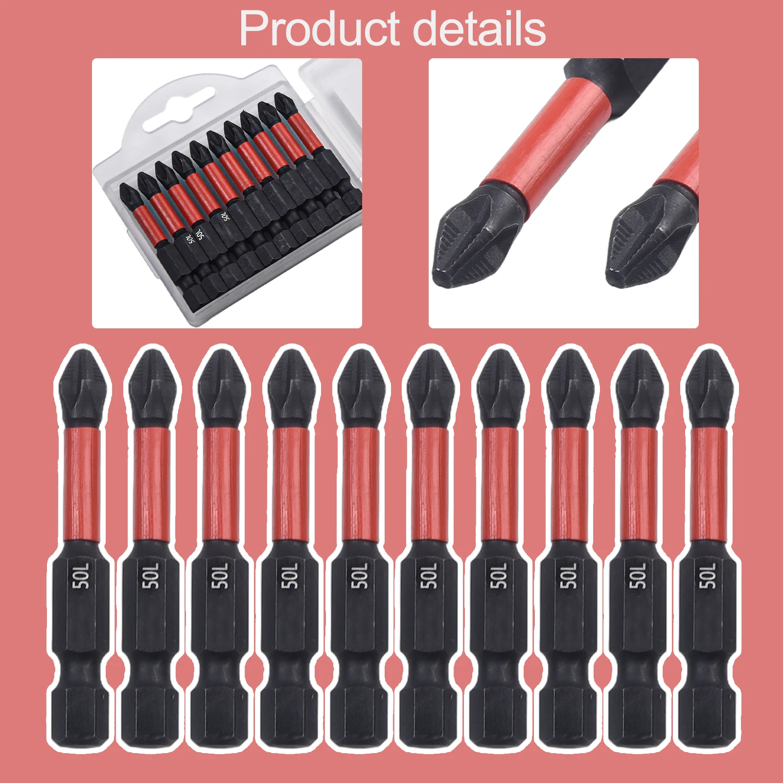 10 Pack Screwdriver Bit Set Electric Screwdrivers Mm Mm Total Length Note Anti-Slip Applications For Home Assembly Pack