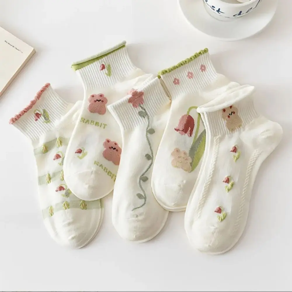 

Новые женские носки из полиэстера и спандекса, дышащие носки с героями мультфильмов, невидимые кружевные носки