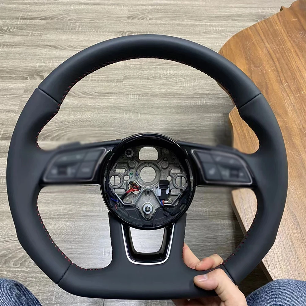 アウディモデルa3,a4,a5,b9,半穴,加熱スポーツステアリング用の革加熱