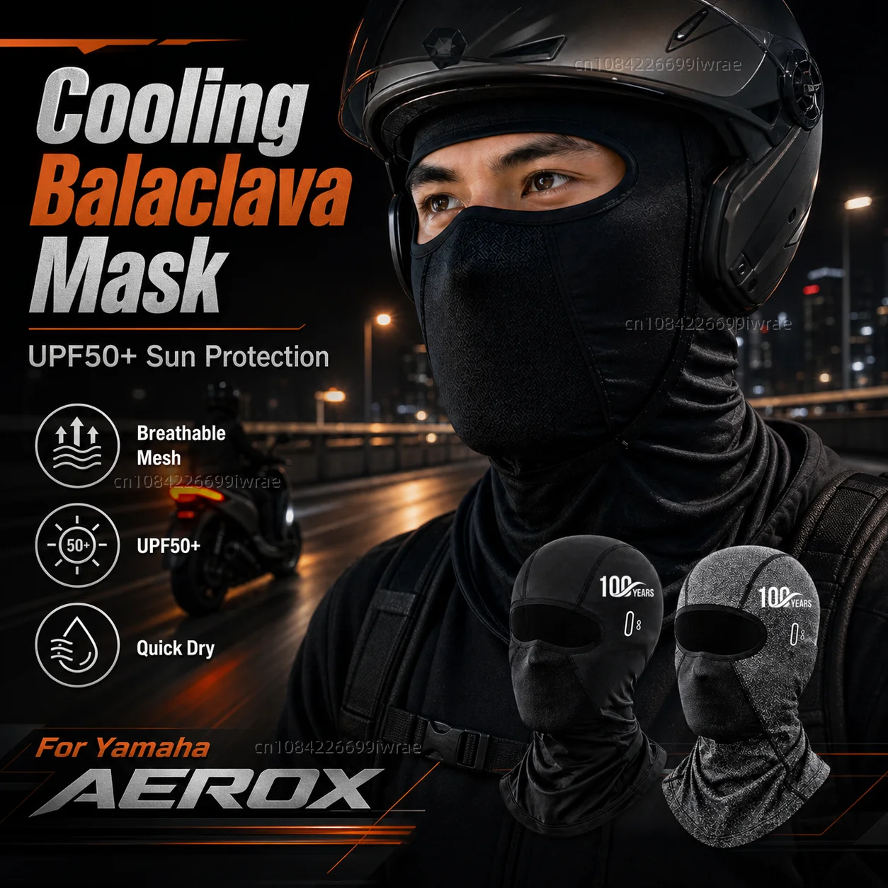 Cooling Motorcycle Balaclava Mask UPF50+ UV Protection Breathable Face Cover Summer For BMW R18 1800CC 100th