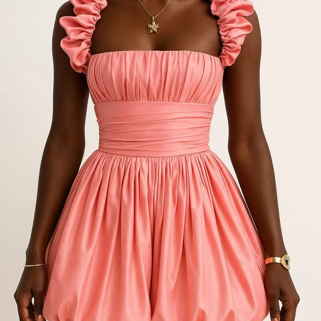 Faionable Summer ort Dr Sling Sexy Bouffant Top a fascia a vita alta Dr Abbigliamento casual Nessun marchio registrato di marca