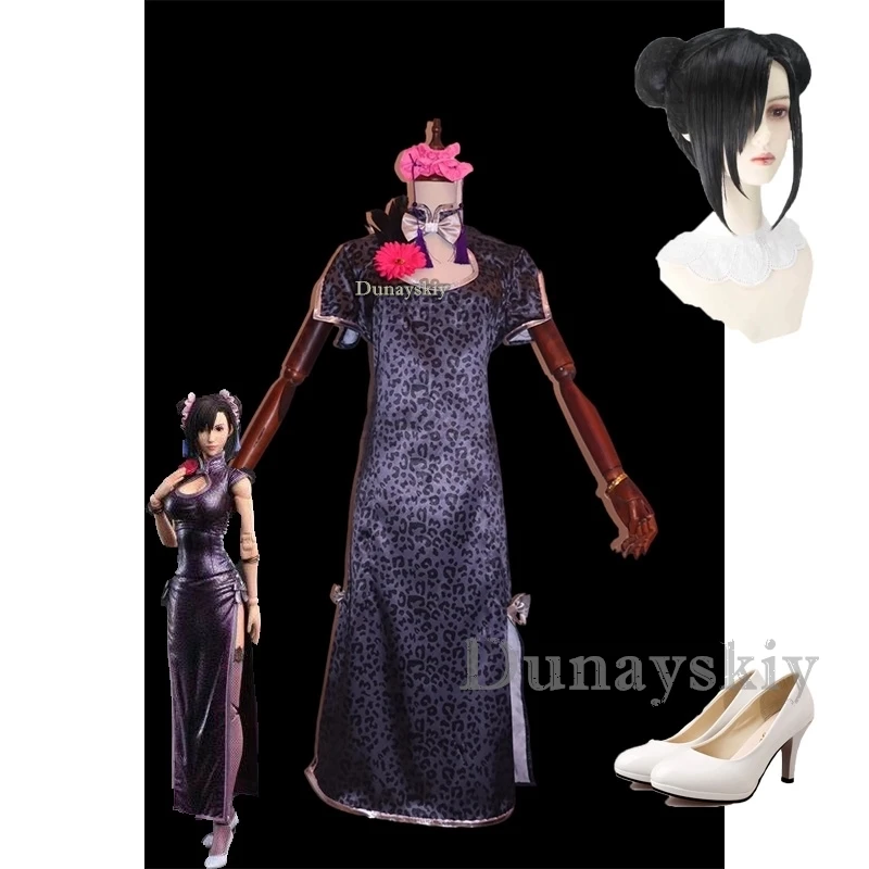 

Игра Final Fantasy VII Remakes Тифа Локхарт Косплей Костюм Cheongsam наряд женское платье юбка на заказ парик Хэллоуин Карнавал