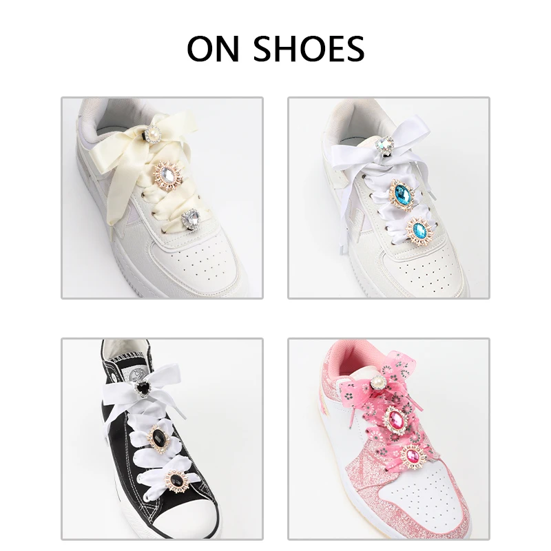 Diamond Shoelaces Decoration Shiny Rhinestones Buckle Luxurious Shoes Accessories Plastic Shoe Charms Design for Sneaker AF1 1PC image 6