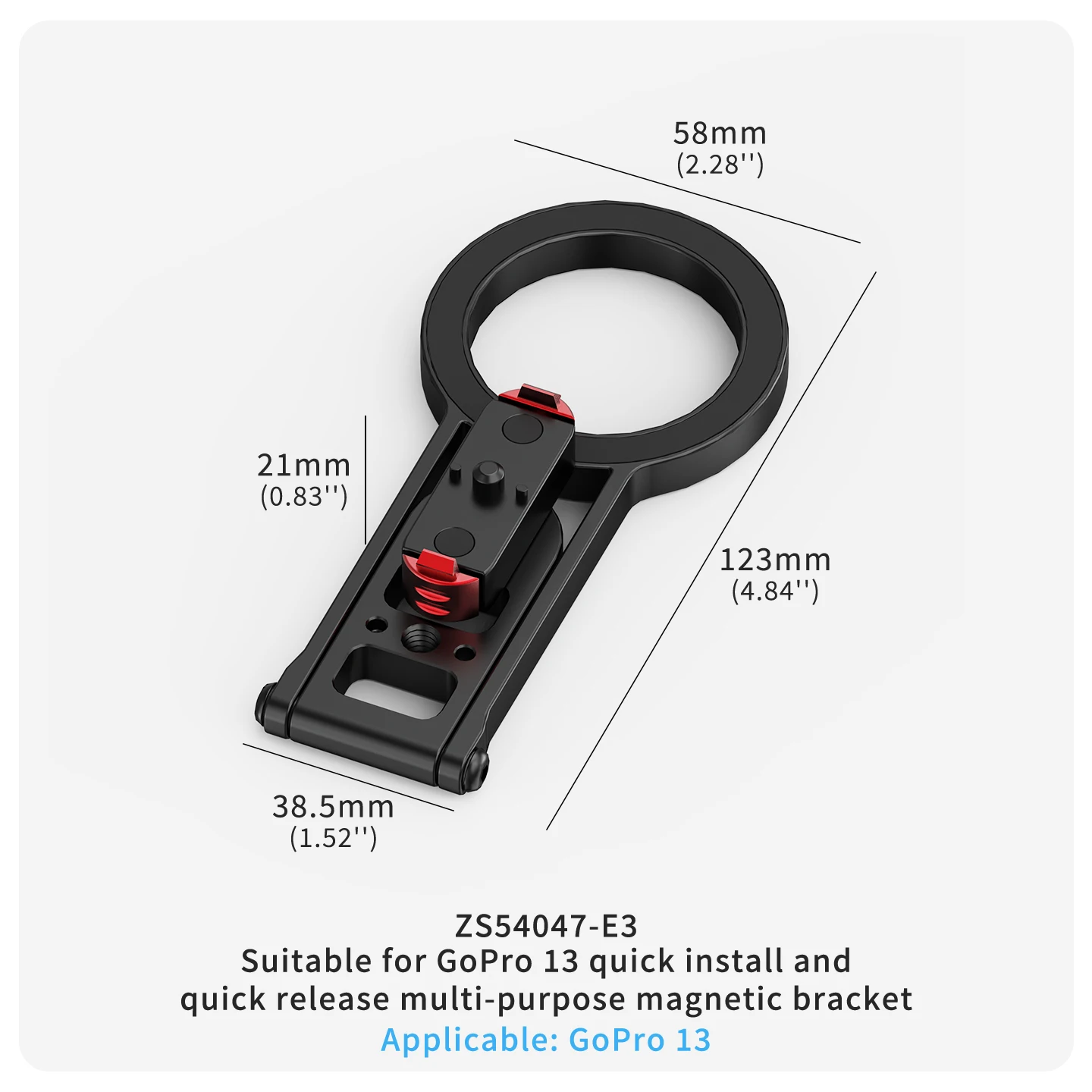 Magnetische Halterung mit Schnellverschluss, 360° Dämpfungs-Kugelkopf, Stativadapter für GoPro, DJI, Insta360, iPhone MagSafe, Lichtstativ – Detail 18