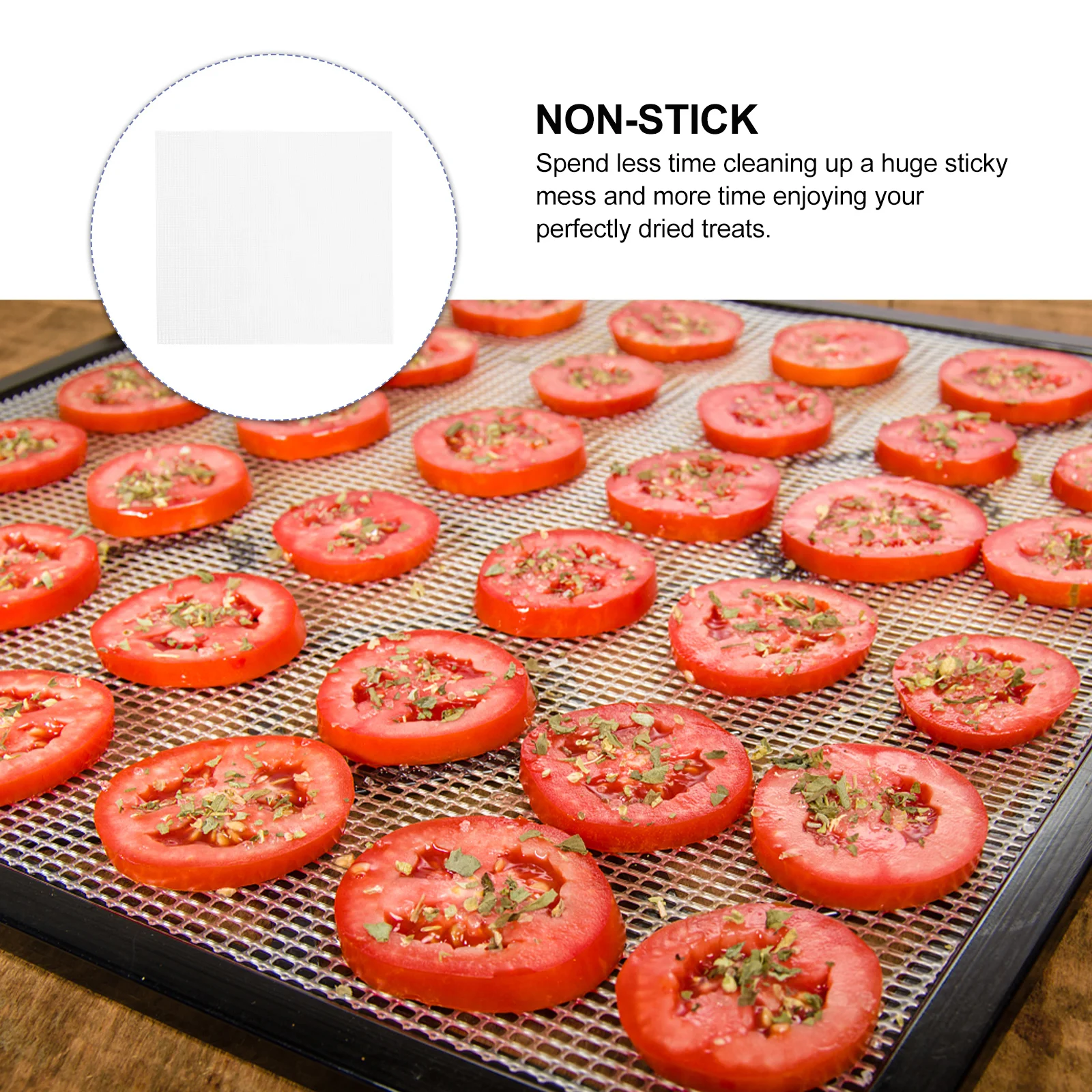 

5Pcs Nonstick Food Dryer Mats High Temperature Resistant Silicone Pads for Dehydrator Trays Fruit Vegetable Dryer