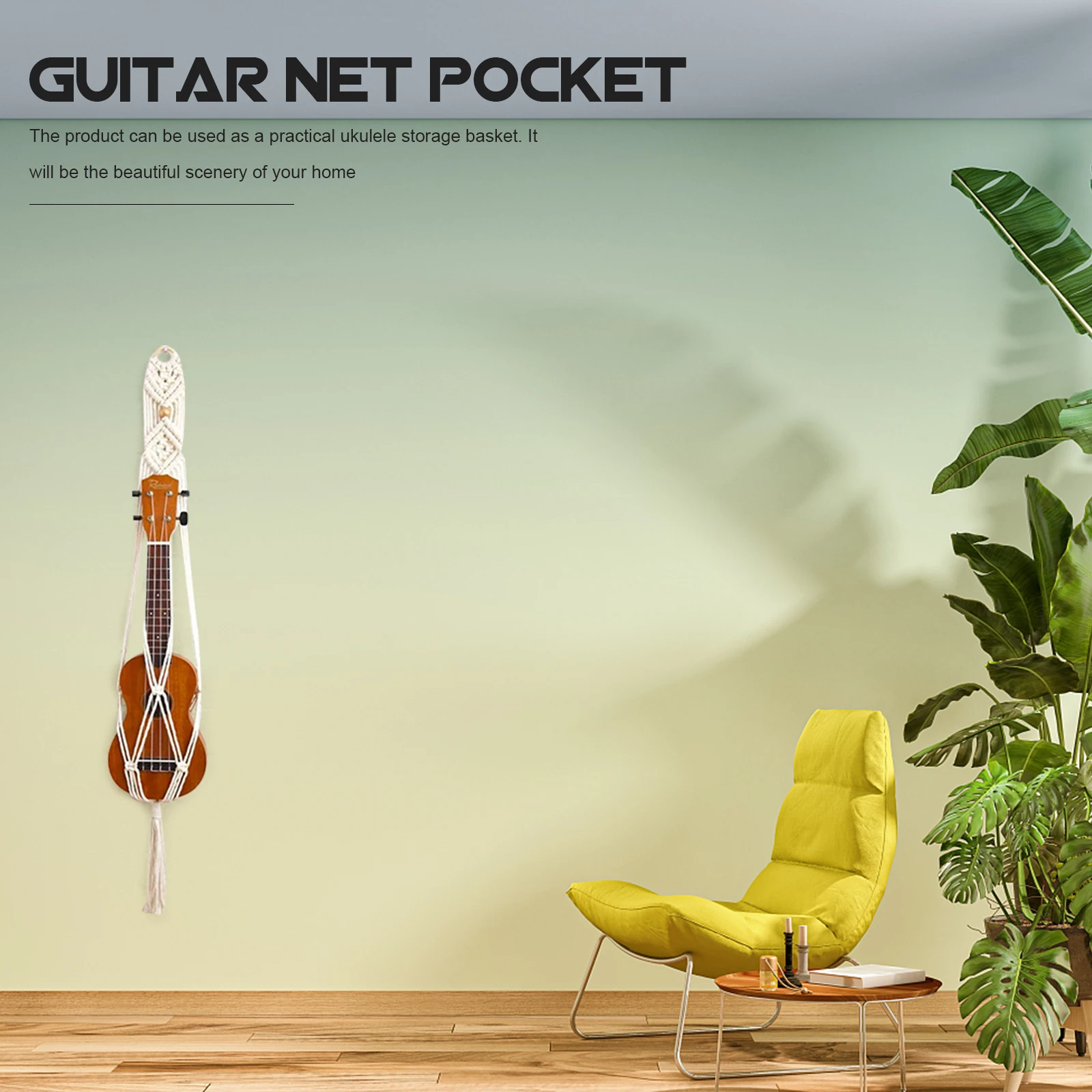 

Ukelele Wall Mount Ukulele Holders for Hangers Piano Stand Guitar Rope Cotton Linen Macrame Hanging Handwoven