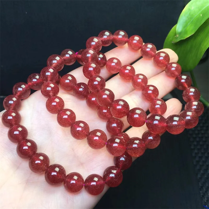 8MM Natural Strawberry Quartz Bracelet Gemstone Crystal Reiki Healing Gemstone Bracelet Jewelry Gift 1PCS