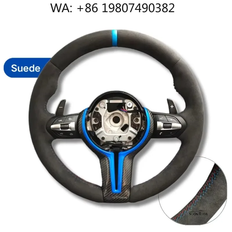 

Full Blue Split Material Carbon Fiber Sport Steering Wheel Fit F10 F15 F16 F20 F25 F30 F31 F34 F36 M3 F80 M4 F82 X5 E70 E90
