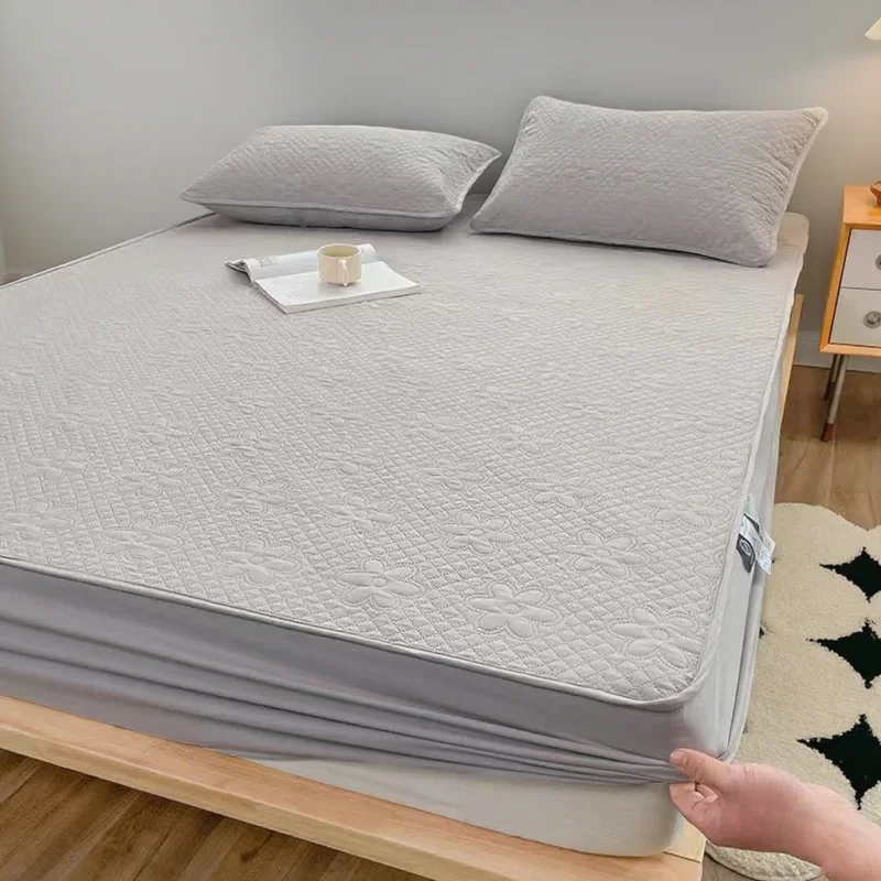 1pc Waterproof mattress cover  mite resistant  antibacterial  single person oversized quilted bedsheet  pillowcase not included