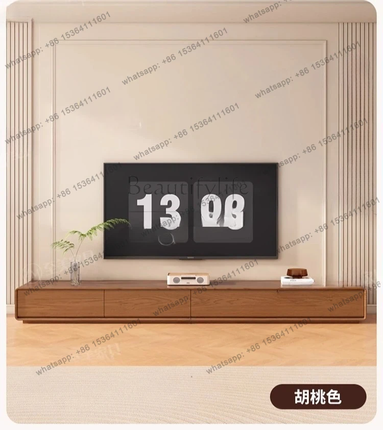 TV Cabinet Living Room Home Floor-standing Simple Modern Small Apartment Solid Wood TV Cabinet