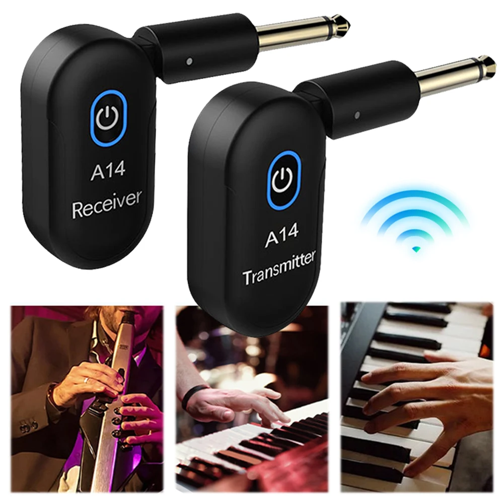 

2.4G Wireless Guitar System Rechargeable Audio Transmitter Receiver 48K/24bit Real-time Transmission for Electric Guitar Bass